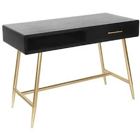 Silas Black and Gold Metal Desk